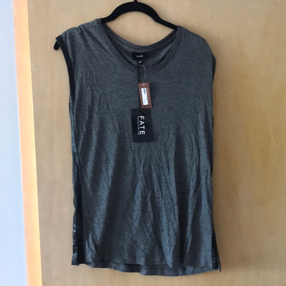 NWT grey and black top